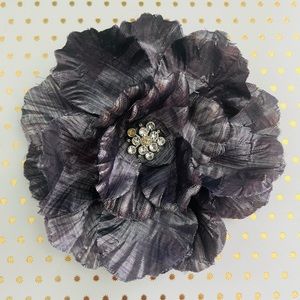 Purple Tinted Metallic Flower Clip